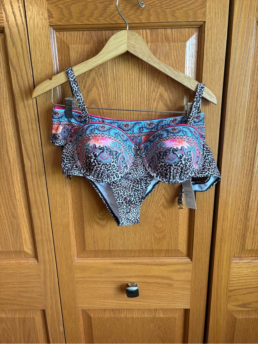 Leopard Paisley Print Bikini Set